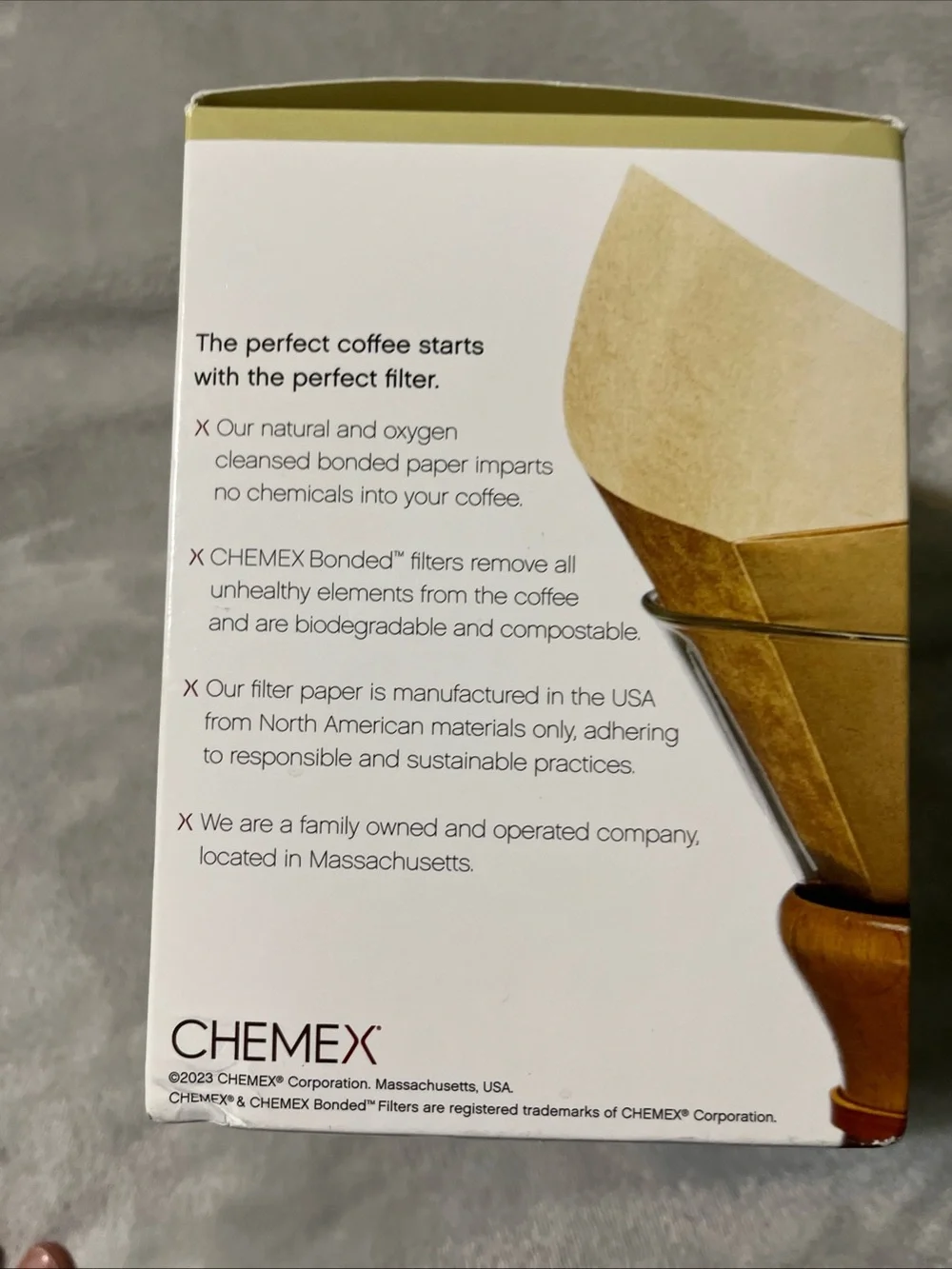 Chemex Coffee Filters Unbleached 100 Pack FSU-100 Bonded Paper Biodegradable